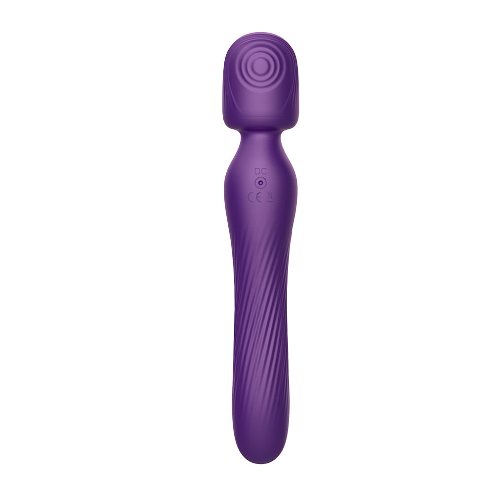 Wand Silicone Dé-Chríochnaithe le Feidhmeanna Súchán agus Chreathadh Corcra