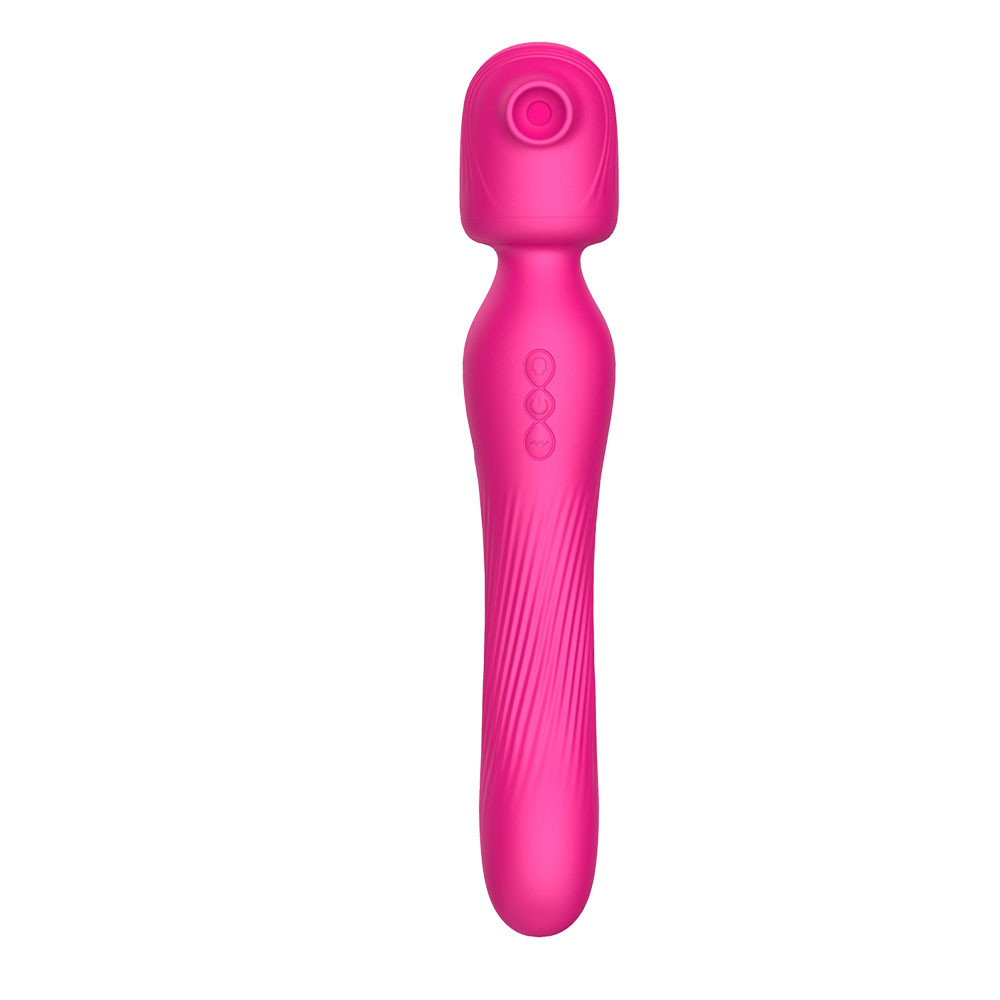 Wand Silicone Dé-Chríochnaithe le Feidhmeanna Súchán agus Chreathadh Rose Red